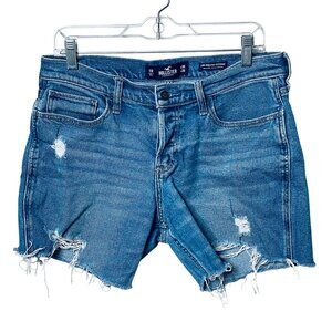 Hollister Low Rise Cut Off Boyfriend Distressed Denim Shorts Women's Size 11